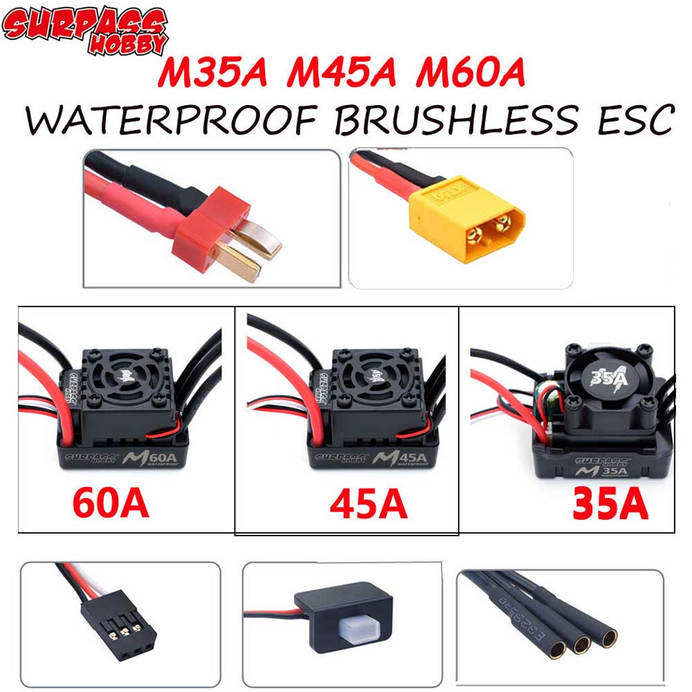 Esc Waterproof 60A - Surpass Hobby M35A 45A 60A 2-3S