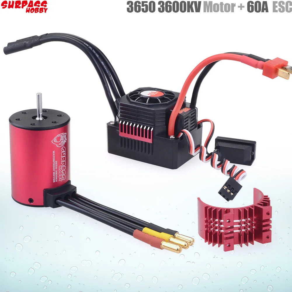 Esc Waterproof 60A - SURPASS HOBBY KK Waterproof Combo 3650