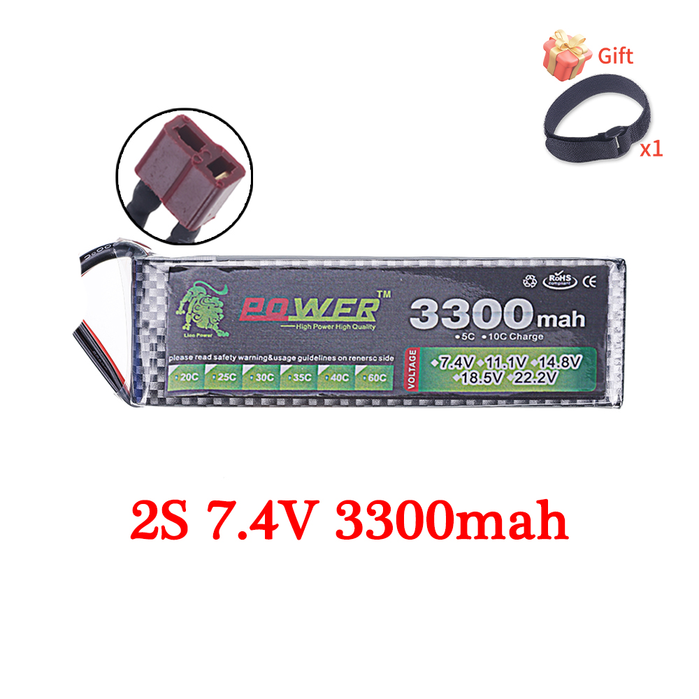 60C Lipo Battery 3300mAh 7.4V  - đánh giá và giá Rc Hobby Parts