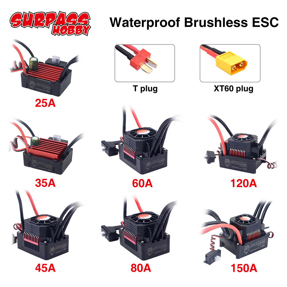 SURPASSHOBBY ESC 150A 80A 120A - đánh giá và giá Esc Waterproof 60A