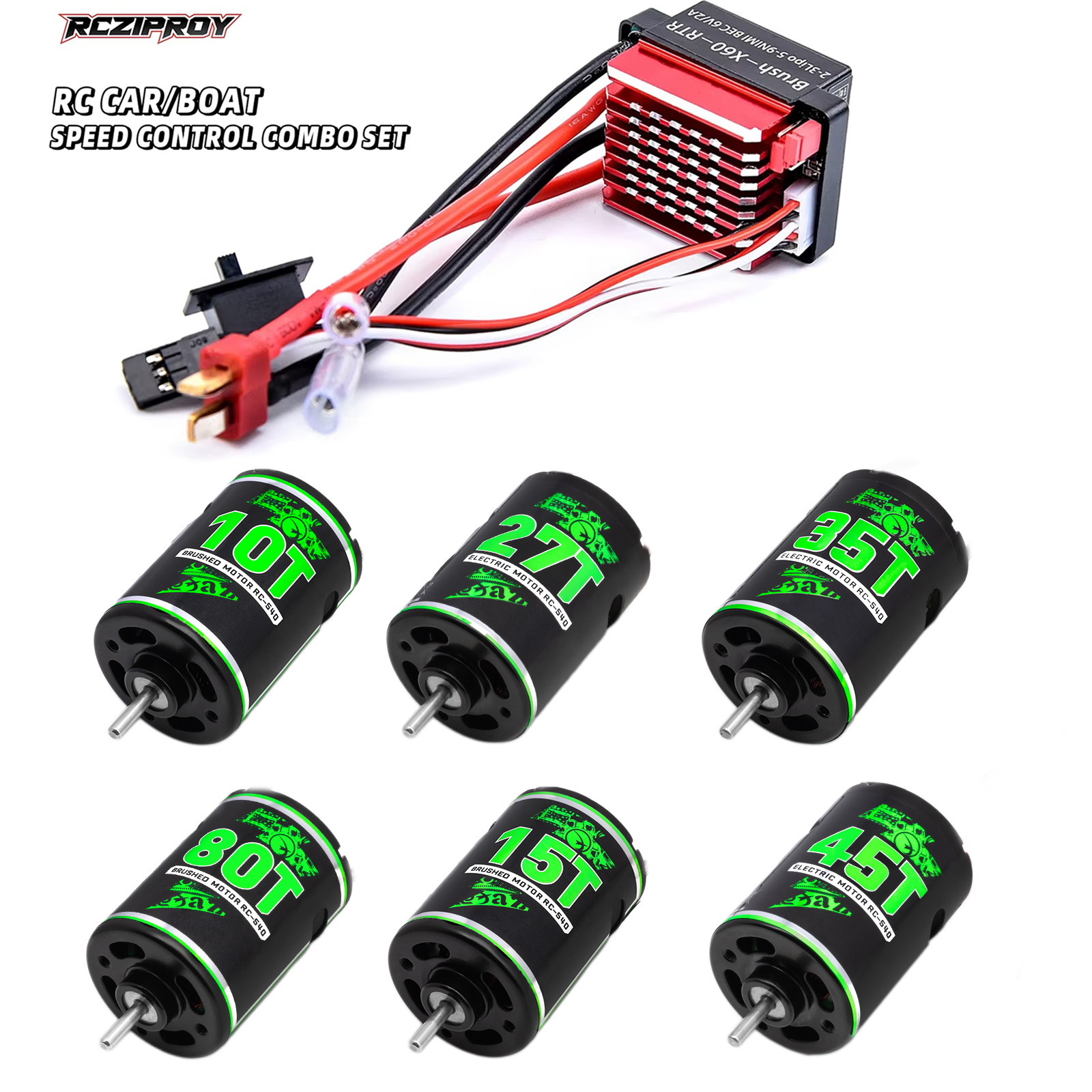 RC 540 10T-80T Waterproof Brus - đánh giá và giá Esc Waterproof 60A