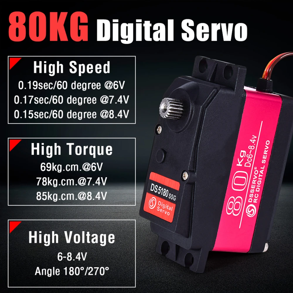 Dsservo Waterproof DS5180 80KG - đánh giá và giá Rc Hobby Products