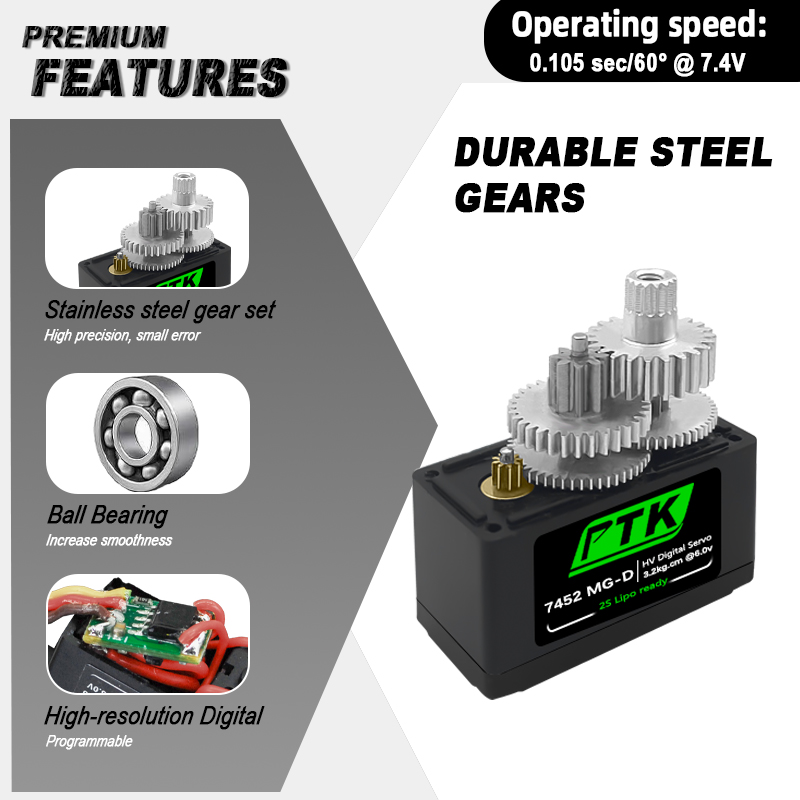 PTK 7452 MG-D 9g Digital Servo - đánh giá và giá Rc Hobby Products